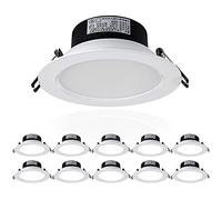 10PCS 12W Led Long Use Life Recessed Ceiling Downlight Modern Round Ultra-Thin Anti-Glare Indoor Aluminum Spotlight Aisle Entrance Market Villa Home Illumination Panel Lamp Fittings(White Light)