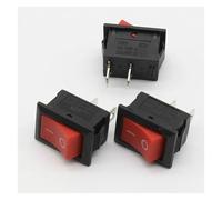 10pcs 15 * 21MM KCD1-101 AC 6A 250V 2 Pin ON/OFF I/O SPST Snap in Red Button Boat Rocker Switch