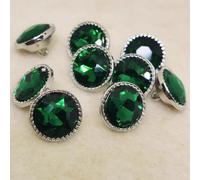 10Pcs 15mm Vetro Cristallo Strass Bottoni Con Tibia Cucito Vestiti Camicia