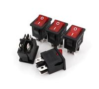 10Pcs 15x21mm RLEIL RL3-4 Red Indicator 4Pin ON-OFF DPST Rocker Switch 10A 125VAC MQXFCZUX