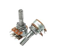 10PCS 16-Type 50KX2 Potenziometro rotativo a doppia unità audio 100K 50K 6Pins 25mm albero fiori(50K Ohm)
