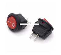 10PCS 16mm 2 PINS 2 Position ON-OFF SPST Round Rocker Switch 3A/250V 6A/125V AC Red Cover Without Light RUAJOGYNVM