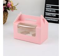 10pcs 2/4/6 Grano Carta Cupcake Scatola Finestra Trasparente - Muffin Packaging