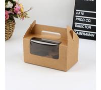 10pcs 2/4/6 Grano Carta Cupcake Scatola Finestra Trasparente - Muffin Packaging