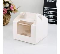 10pcs 2/4/6 Grano Carta Cupcake Scatola Finestra Trasparente - Muffin Packaging