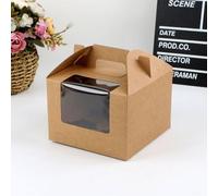 10pcs 2/4/6 Grano Carta Cupcake Scatola Finestra Trasparente - Muffin Packaging