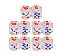 10pcs 2.5cm 6 Sided Dice Set Translucent Colors Dice Standard Game Dice Board Games Dice