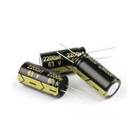 10Pcs 2200UF Aluminum Electrolytic Capacitor Kit 63V2200UF 18x35 High Frequency Low Capacitors Assortment Box Kits AUOQKQUT