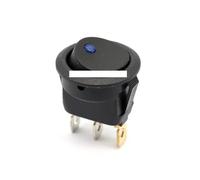 10Pcs 23mm 12V Blue led Round Rocker Switch Led Dot Light 3 pins ON-OFF LED illuminated Car Dashboard Toggle SPST Switch ICXLPMC
