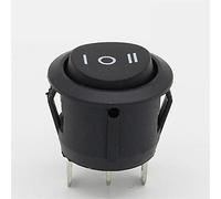 10Pcs 23mm Round Black 3 Pin 10A/125V 6A/250V AC 3 Position SPDT ON-Off-ON Rocker Switch Snap-in Controls Switches