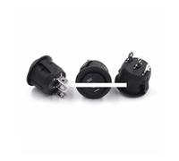 10Pcs 23mm Round Black 3 Pin 10A/125V 6A/250V AC 3 Position SPDT ON-OFF-ON Rocker Switch Snap-in RUAJOGYNVM