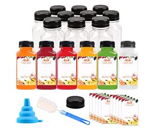 10pcs 250ml Bottiglie di succo in Plastica, Contenitori riutilizzabili flaconi per succhi di frutta,Trasparente Bottiglie di Bevande Vuota per conservare latte,acqua e bevande varie