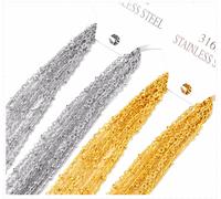 10pcs 2mm Acciaio Inox Perline Rolo Catenina Donna/Uomo Gioielli Creazione