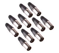 10Pcs 3 Pin XLR Jack Snake Plug Audio Microphone MIC Cable Male Connector New