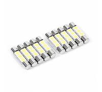 10Pcs 3-SMD 29-30mm 6641 Fusibile Lampadina a LED Mini luci a LED Luce per specchietto da trucco Lampada per visiera parasole bianca