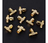 10PCS 3 Way Splitter SMA maschio a due SMA femmina Tripla Per T RF Adapter Connect Plug Adapter Connettore Presa terminale Femmina Maschio Cavo Parti di saldatura Filo Butt Vite Interfaccia