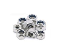 10PCS 304 Stainless Steel Hex Nylon Insert Lock Nut M3 M4 M5 M6 M8 Self-locking Locknut A2-70 DIN985(M8 10PCS)