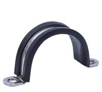 10pcs 304 Stainless Steel Rubber Lined U Clips - Durable Hose Pipe Clamps for Secure Cable Mounting(14MM)