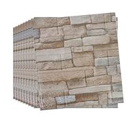 10pcs 3D Tile Brick Wall Sticker Carta da parati autoadesiva in schiuma impermeabile pannello,Adesivi murali in mattoni 3D, Carta da parati rimovibile in schiuma di polietilene autoadesiva