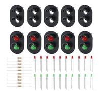 10pcs 3mm LED Teste di Segnale per HO OO Scale Railroads Aggiornare Il Layout