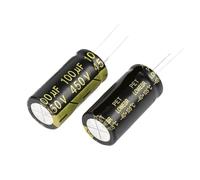 10Pcs 450V100UF 18x35 Aluminum Electrolytic Capacitor High Frequency Low ±10% 2000Hours 105℃ DIY Capacitors MQXFCZUX