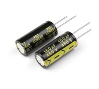 10Pcs 450V150UF 18x40 Aluminum Electrolytic Capacitor High Frequency Low ±10% 2000Hours 105℃ DIY Capacitors AUOQKQUT