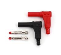 10Pcs 4mm Male Right Angle Insulated Wire Solder Type DIY Plug Connector MQXFCZUX(Redx5 Blackx5)