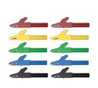 10PCS 4MM Morsetto a coccodrillo isolante in metallo Morsetto a coccodrillo for fili Connettore a banana Utensili elettrici Q.60029(5 red 5 black)