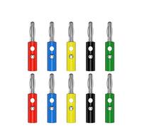10PCS 4MM Spina a Banana Altoparlante Audio Connettore Elettrico Vite Collegare 5 Colori Accessori Elettrici Q.10015(5 red 5 black)