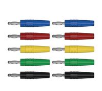 10PCS 4MM Spina a banana nichelato Pin a banana Accessori for connettori elettrici J.10012(5 red 5 black)