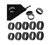 10Pcs 5 Sizes Black Stainless Steel Grooved Finger Ring Blank Core Finger Rings Round Empty
