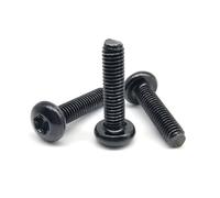 10PCS/50PCS Black Color Zinc Plated 304 A2-70 Stainless Steel M2 M2.5 M3 M4 Six-Lobe Torx Pan Round Button Head Screw Bolt(6mm,50pcs M2)