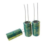10PCS 50V470UF Green Gold High Frequency Low Resistance Electrolytic Capacitor 470UF 50V Volume 10X20mm EKFBQBGW