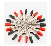 10Pcs 5cm Red + Black Electrical Tool Battery Clip Crocodile Car Caravan Van Battery Test Lead Clips 50mm