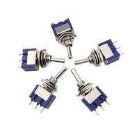10PCS/5PCS Interruttore a levetta in miniatura unipolare doppio lancio ON-OFF-ON ON-ON 120VAC 6A 1/4 pollice montaggio MTS-102 103 202(MTS-202,5Pcs)