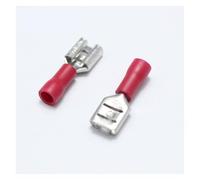 10pcs 6.3mm Crimp Terminal 6.3 Female Pre-insulated Electrical Connectors for 22AWG - 16AWG Wire /0.5-1.5mm2 Cable IMax=10A