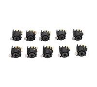 10pcs 6.5mm XLR Female Jack Socket Connector, Panel Mount for AV Equipment, Car Speaker, and Media Player, Made of High Quality ABS, Easy Plug and Play