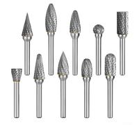 10pcs 6mm gambo carburo Rotary Burr Double Rotary File per utensili rotanti