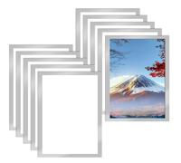 10pcs A4 Cornice Magnetica Autoadesiva,Informazioni Cornice argento, Display Impermeabile,Coperture per Segnaletica,Foto,Documenti,Pareti e Finestre,Chiusura Magnetica,Copertura Magnetica(32,5x24cm)
