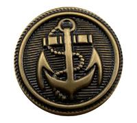 10Pcs Abbigliamento Bottoni - Metal Anchor Pattern Cucire Bottoni Manico Vintage Tondo Bottoni Set per Abito Cappotto Uniformi Giacche (Bronzo, 20mm)