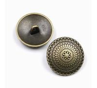 10Pcs Abbigliamento Bottoni-Vintage Metal Cucire Manico Tondo Bottoni Set per Abito Cappotto Uniformi Giacche (Bronzo, 15mm)