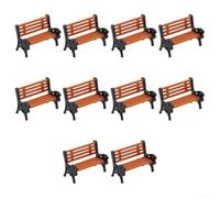 10pcs ABS Modello Ferroviario Panchine HO OO Scala Dettaglio Realistico (1 | Seduta arancione realistica, braccioli neri, dettagli raffinati, migliora l'estetica del paesaggio del modello