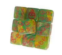 10Pcs Acrilico 6 lati Rotondo Angolo Dices Skull Pattern Ruolo Gioco Dadi Per Gioco Da Tavolo Classroom Insegnamento Facile Da Usare Acrilico