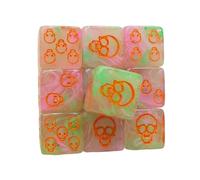 10Pcs Acrilico 6 lati Rotondo Angolo Dices Skull Pattern Ruolo Gioco Dadi Per Gioco Da Tavolo Classroom Insegnamento Facile Da Usare Acrilico