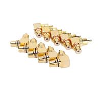 10pcs Ad Angolo Retto Adattatore Maschio a Femmina Rame Placcato Oro 90 Gradi L Tipo Connettore Adattatore