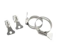 10pcs Adjustable 304 Stainless Steel Hose Clamps 6-44mm Clip Thumb Screw Key-Type For Plumbing Automotive(21-44mm)