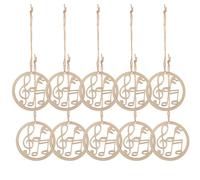 10Pcs Albero Di Natale Ornamenti In Legno Abbellimenti Nota Musicale di Legno Appeso Decorazioni di Natale con Corde di
