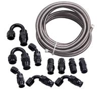 10pcs AN6 AN-6 Fuel Hose End Fitting Braided PTFE E85 Ethanol Oil Gas Line Kit