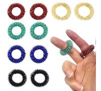 10PCS anelli sensoriali per le dita con punte per acupressione, set di braccialetti da polso per massaggio, giocattoli sensoriali, per ridurre lo stress, per massaggio silenzioso