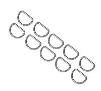 HEEPDD 10Pcs Anello D Metallo, Anello Multiuso a Forma di Semi Anelli circolari a Forma D per Bagagli Bagagli Zaino Cintura(peltro)